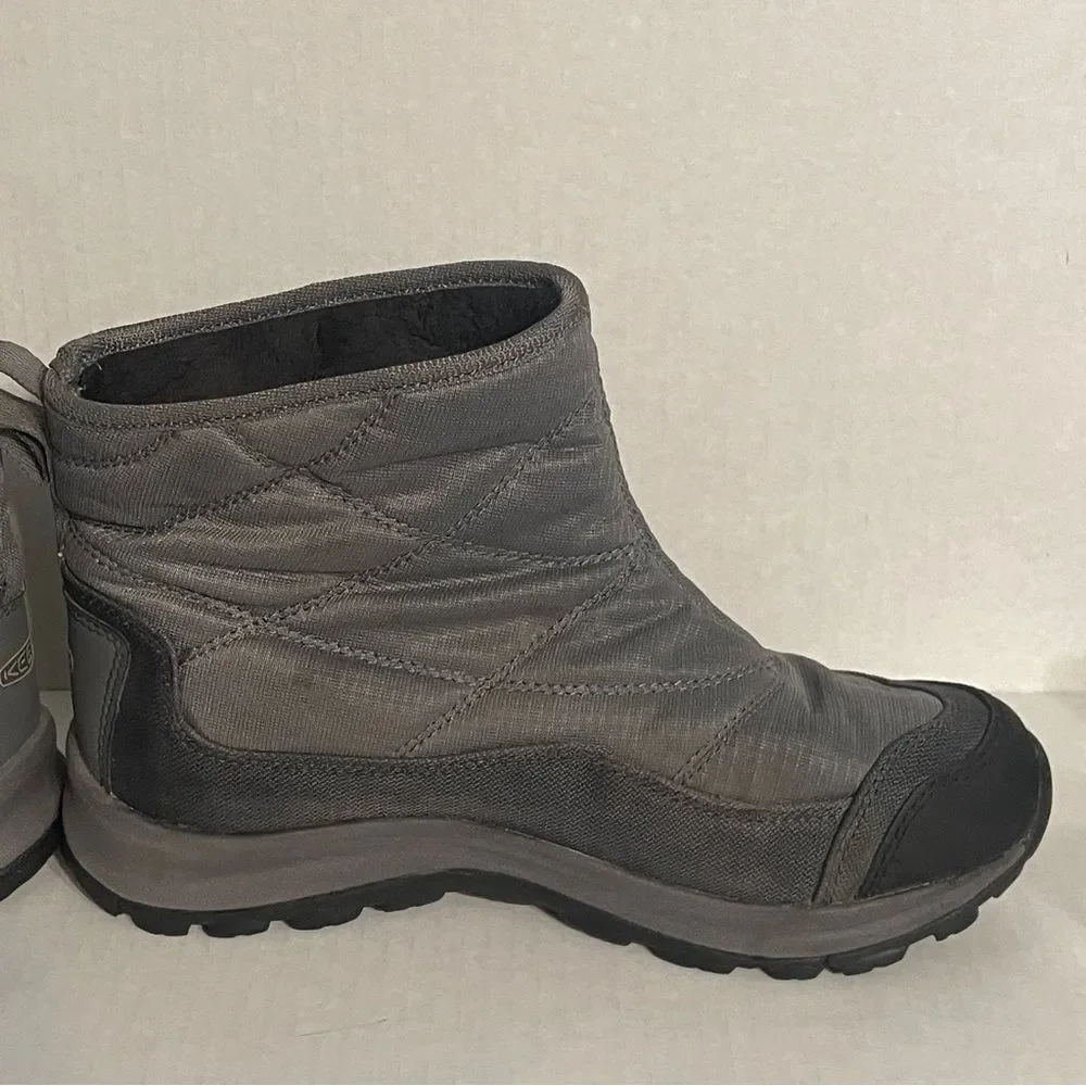 KEEN Warm Winter Waterproof Hiking Boots. Women’s Size 5.5. Dark grey gray cold